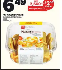 Loblaws PC NAAN DIPPERS, 400G offer