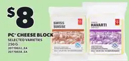 Loblaws PC CHEESE BLOCK 250G offer