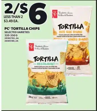 Loblaws PC TORTILLA CHIPS, 320-350 G offer