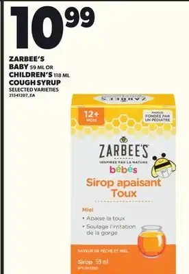 Loblaws ZARBEE'S BABY, 59mL OR CHILDREN'S, 118mL COUGH SYRUP offer