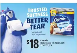 Loblaws CHARMIN BATH TISSUE, 12=48 ROLL, SOFT offer