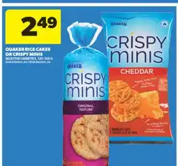 Real Canadian Superstore QUAKER RICE CAKES OR CRISPY MINIS, 120-156 G offer