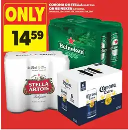 Real Canadian Superstore CORONA OR STELLA, 6X473 ML OR HEINEKEN, 6X500 ML offer