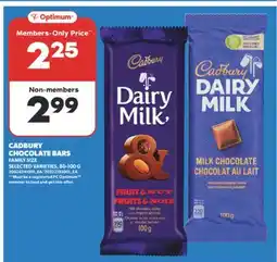 Real Canadian Superstore CADBURY CHOCOLATE BARS , 80-100 G offer