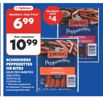 Real Canadian Superstore SCHNEIDERS PEPPERETTES OR BITES offer