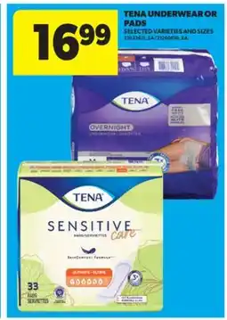 Real Canadian Superstore TENA UNDERWEAR OR PADS offer