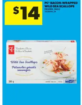 Real Canadian Superstore PC BACON-WRAPPED WILD SEA SCALLOPS, 260 G offer