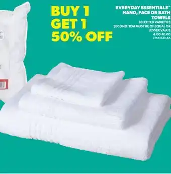 Real Canadian Superstore EVERYDAY ESSENTIALS HAND, FACE OR BATH TOWELS offer