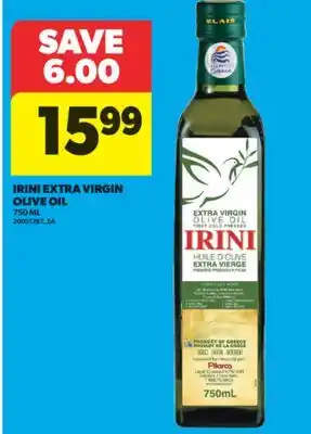 Real Canadian Superstore IRINI EXTRA VIRGIN OLIVE OIL, 750 ML offer