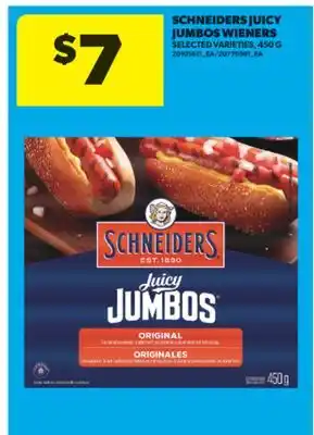 Real Canadian Superstore SCHNEIDERS JUICY JUMBOS WIENERS, 450 G offer