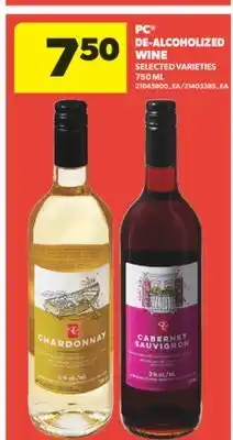 Real Canadian Superstore PC DE-ALCOHOLIZED WINE, 750 ML offer