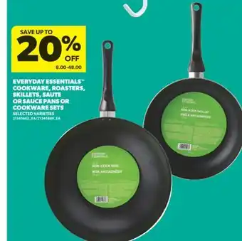 Real Canadian Superstore EVERYDAY ESSENTIALS COOKWARE, ROASTERS, SKILLETS, SAUTE OR SAUCE PANS OR COOKWARE SETS offer