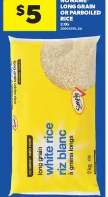 Real Canadian Superstore NO NAME LONG GRAIN OR PARBOILED RICE, 2 KG offer