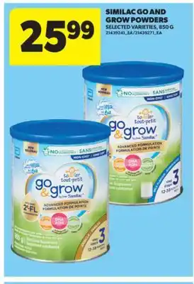 Real Canadian Superstore SIMILAC GO AND GROW POWDERS, 850 G offer