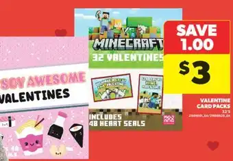 Real Canadian Superstore VALENTINE CARD PACKS, 32'S offer