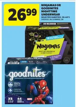 Real Canadian Superstore NINJAMAS OR GOODNITES NIGHTTIME UNDERWEAR, 28-44' S offer