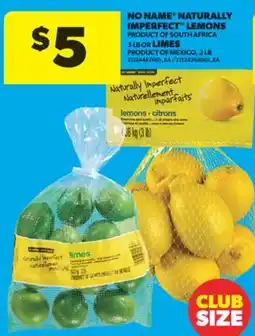 Real Canadian Superstore NO NAME NATURALLY IMPERFECT LEMONS, 3 LB OR LIMES PRODUCT OF MEXICO, 2 LB offer