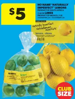 Real Canadian Superstore NO NAME NATURALLY IMPERFECT LEMONS, 3 LB OR LIMES PRODUCT OF MEXICO, 2 LB offer