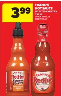 Real Canadian Superstore FRANK'S HOT SAUCE, 354 ML offer