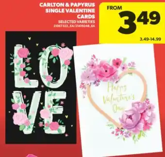 Real Canadian Superstore CARLTON & PAPYRUS SINGLE VALENTINE CARDS offer