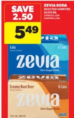 Real Canadian Superstore ZEVIA SODA, 6X355 ML offer