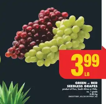 No Frills GREEN OR RED SEEDLESS GRAPES offer