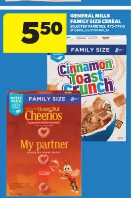 Real Canadian Superstore GENERAL MILLS FAMILY SIZE CEREAL, 475-778 G offer