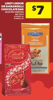 Real Canadian Superstore LINDT LINDOR OR GHIRARDELLI CHOCOLATE BAG, 142-153 G offer