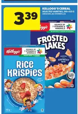 Real Canadian Superstore KELLOGG'S CEREAL, 269-435 G offer