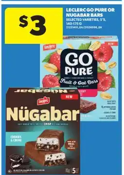 Real Canadian Superstore LECLERC GO PURE OR NUGABAR BARS, 5' S, 140-175 G offer