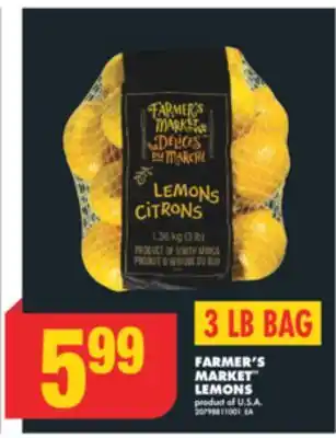 No Frills FARMER'S MARKET LEMONS, 3 LB BAG offer