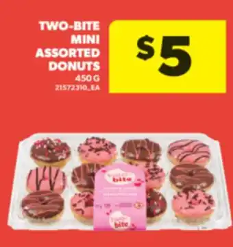 Real Canadian Superstore TWO-BITE MINI ASSORTED DONUTS, 450 G offer