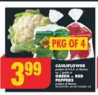 No Frills CAULIFLOWER, GREEN or RED PEPPERS, PKG OF 4 offer