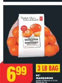 No Frills PC MANDARINS, 3 LB BAG offer