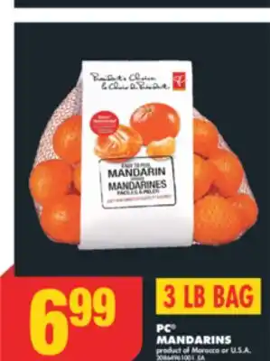 No Frills PC MANDARINS, 3 LB BAG offer