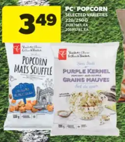 Real Canadian Superstore PC POPCORN, 220/250 G offer