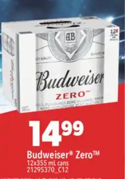 Real Canadian Superstore BUDWEISER ZERO, 12X355 ML CANS offer