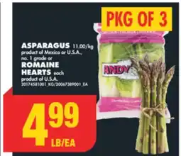 No Frills ASPARAGUS, ROMAINE HEARTS offer