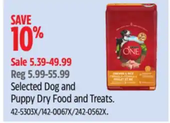 Canadian Tire Selected Paws Up Dog and Puppy Dry Food and Treats offer