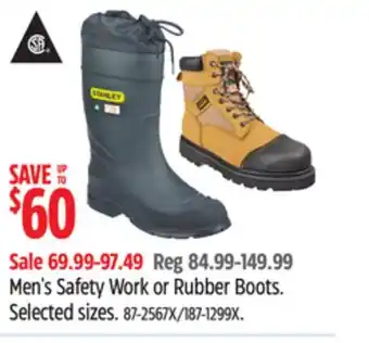 Canadian Tire Men's Safety Work Or Rubber Boots offer