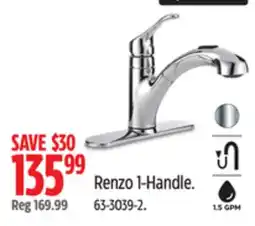 Canadian Tire Moen Renzo 1-Handle Kitchen Faucet offer