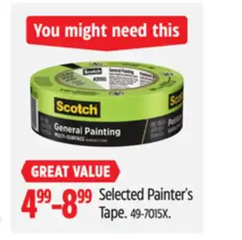 Canadian Tire Selected Painter's Tape offer