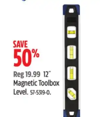 Canadian Tire 12˝ Magnetic Toolbox Level offer