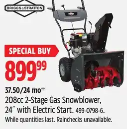 Canadian Tire Briggs & Stratton 208cc 2-Stage Gas Snowblower, 24 with Electric Start offer