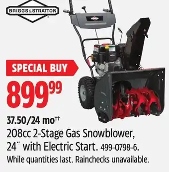 Canadian Tire Briggs & Stratton 208cc 2-Stage Gas Snowblower, 24 with Electric Start offer