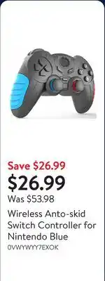 Walmart Wireless Anto-skid Switch Controller for Nintendo Blue offer