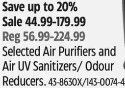 Canadian Tire Selected Air Purifiers and Air UV Sanitizers/ Odour Reducers offer