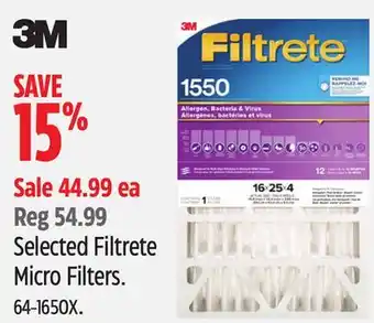 Canadian Tire Selected 3M Filtrete Micro Filters offer