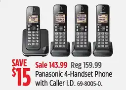 Canadian Tire Panasonic 4-Handset Phone with Caller I.D offer