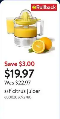 Walmart s/f citrus juicer offer